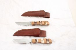 2 Fox & Hound Fixed Blade Knives in Sheaths