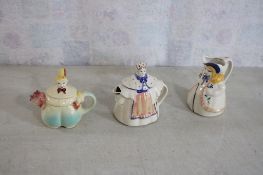2 Shawnee Teapots & 1 Shawnee Bo Peep Pitcher