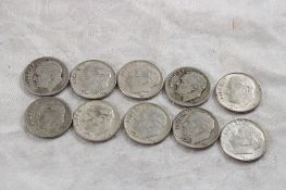 10 Roosevelt Silver Dimes