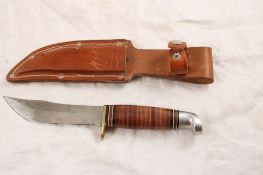 Western Fixed Blade Knife L-66 in Leather Sheath