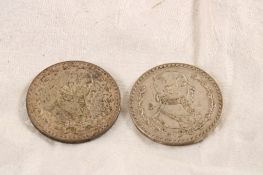 1959 & 1965 Mexico 20 Centavos Silver Coins