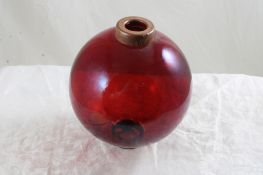 Red Glass Lightning Rod Ball