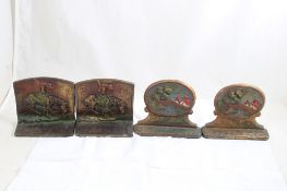 2 Cast Iron Bookends End of Trail, Landscape
