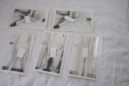 5 Black and White Adult Photo Postcards