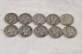 10 Mercury Silver Dimes
