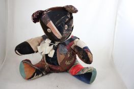 Primitive Crazy Quilt Patchwork Teddy Bear