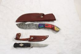 2 Fixed Blade Knives with Sheaths