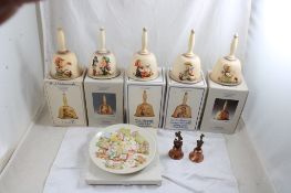 5 M J Hummel Bells, 2 Copper Bells, Watkins Plate