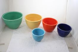 5 Fiesta Mixing Bowls Rainbow Colors