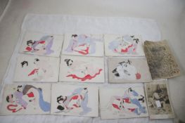 10 Shunga Japanese Erotic Postcards & Photos