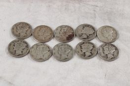 10 Mercury Silver Dimes