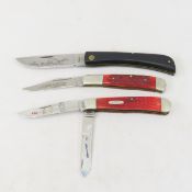 3 Folding Pocket Knives, Case Nolan Ryan, Eagle