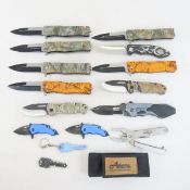 10+ Lockblade Folding Knives, Woodland & Others