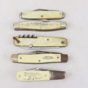 5 Vintage Folding Pocket Knives, Schrade & Others