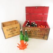 Vintage Kato Lager Beer & Clover Leaf Wood Crates