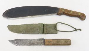 Vietnam Bolo Machete & Knife in Sheath
