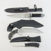3 Fixed Blade Knives, Remington, Survival & Other