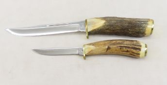 2 Case XX Fixed Blade, Bone Handle Knives