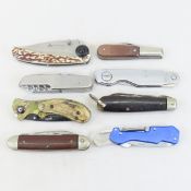 8 Folding Pocket Knives, Barlow & Others