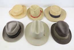 Collection of Vintage Hats, Stetson, Dunlap, Other