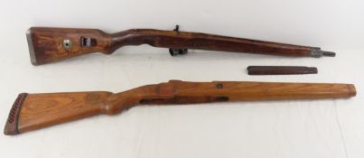2 Mauser K98k Duffle Cut Wood Rifle Stocks