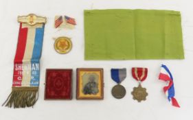 1850's Ambrotype, GAR Ribbon, Civil War Medal