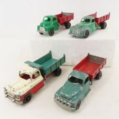 4 Hubley Kiddie Toy Dump Trucks