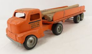 Early 1950's Tonka Log COE Truck with Wood Trailer