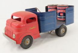 Structo No. 811 Windup Barrel Truck with Barrels