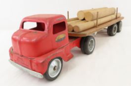 Tonka Toys Log Truck with Wood Bed Trailer
