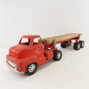 Dunwell Ford Cab-over Truck & Log Trailer