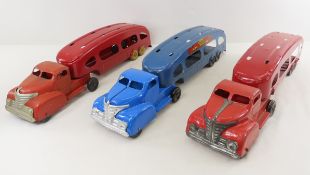 3 MARX Deluxe Auto Transport Truck & Trailers