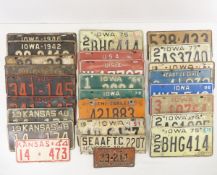 25+ Vintage License Plates, Iowa, Kansas 40s-80s