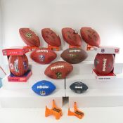 Collection of 10 Wilson Footballs & Tees