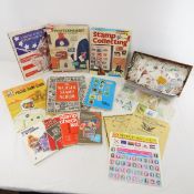 Collection of Vintage Postage Stamps & Books