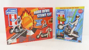 Evel Knievel Stunt Cycle & Daredevil Stunt Set NIB