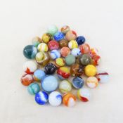 35+ Vintage Peltier & Other Glass Marbles