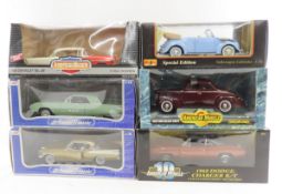 6 DieCast 1:18 Scale Cars, Maisto, American Muscle