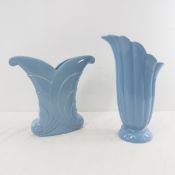 Vintage Abingdon #513 & #550 Country Blue Vases