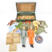 2 GI Joe Figures & Trunk with Hong Kong clothes