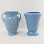 Vintage Abingdon #117 & #593 Country Blue Vases