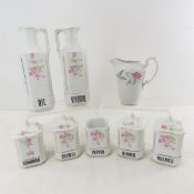 Vintage Czech Porcelain Spice Canisters & More