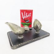Vintage Double Bird Tobacco Pipe Rest & Tamper