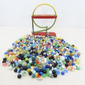 5 lbs Bulk Glass Marbles & Shoot-A-Loop Toy