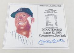Mickey Mantle Autographed HOF Induction Day Card