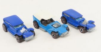3 Hot Wheels Enamel Redlines Ice T & 2 The Demon