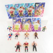 14 WWF LJN Bend-Em Wrestling Figures, 4 MOC
