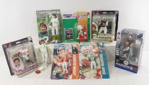 8 NFL Football Figures NIP, Namath, Elway & Other