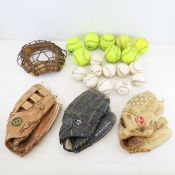 Vintage Baseballs, Softballs, Gloves & Mask