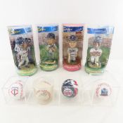 4 MN Twins Bobble Dobbles & Joe Mauer Ball